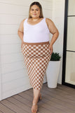 Start Your Engines Checkered Midi Skirt