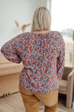 Sunday Brunch Blouse in Denim Floral