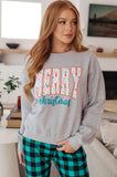 Merry Christmas Sweatshirt in Grey