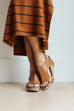 Walk This Way Wedge Sandals in Cognac