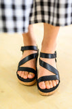 Walkabout Strappy Wedge Sandals in Black