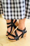 Walkabout Strappy Wedge Sandals in Black