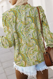 Printed Frill Flounce Sleeve Shirt